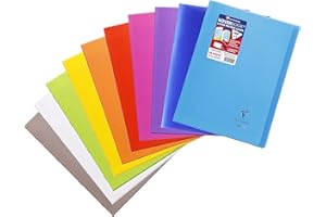 Clairefontaine 974401C Un Cahier Agrafé Koverbook - A4 21x29,7 cm - 48 Pages Grands Carreaux - Papier Blanc 90 g - Couverture Polypro Couleur Aléatoire