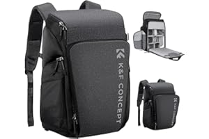 K&F CONCEPT Zaino per fotocamera professionale, borsa impermeabile di grande capacità per fotocamera reflex digitale con scomparto per laptop 16 Pollici