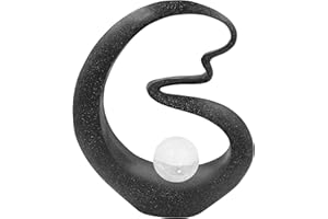 GardenKraft 16780 Ornement de Jardin méduse à énergie Solaire | Boule Lumineuse Effet Verre fissuré | Éclairage décoratif | Résistant aux intempéries | Allumage Automatique, Noir