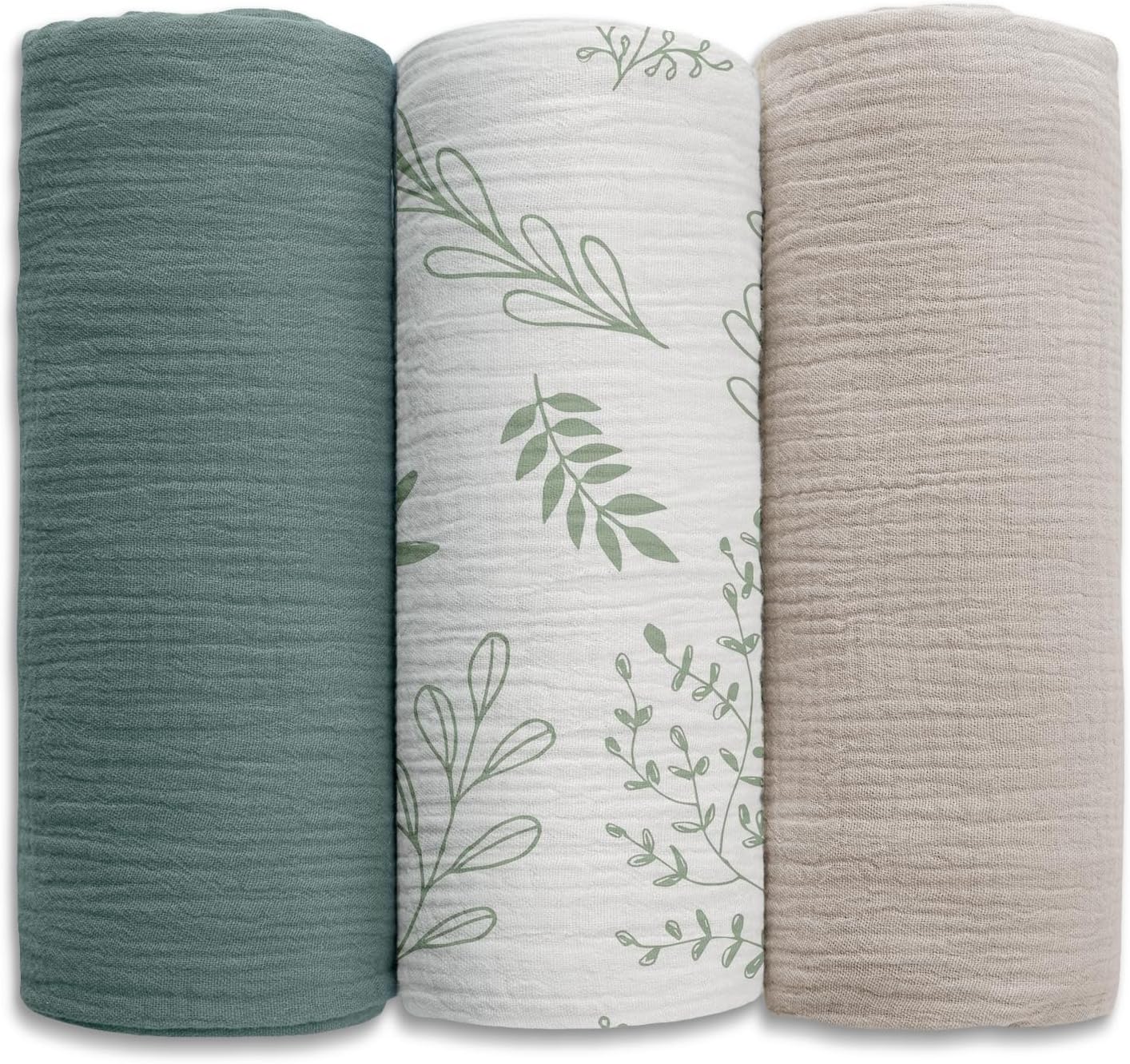 Soarwg Kids Muslin Cloth Baby Swaddle Cloths for Newborns, Pack of 3 Muslin Blanket, Large 95 x 100cm Baby Blanket - Baby Swaddle Blanket Burp Cloths, Swaddle Cloth Essential Items for Baby Shower