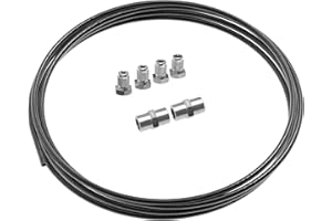 AUPROTEC 2m Tubo di Freno Ø 4,75 mm Kit + 4 raccordi maschi + 2 connettori M10 x 1 DIN 74 234 Set di Tubi di Acciaio e Accessori dei Freni per Svasatura DIN F