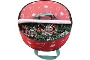 YiYa Borsa Portaoggetti Corona Natalizie Contenitore per Ghirlande di Natale Impermeabile Borsa per Ghirlande Natalizie per Ghirlande Oggetti di Natale（Rosso）