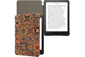 kwmobile Custodia Compatibile con Amazon Kindle Paperwhite (2024)/Colorsoft - Cover a Libro per eReader - Flip Case Protezione in Sughero - Motivo Marrone Blu Rosso Marrone/Blu/Rosso