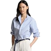 WOVENBYCOUNTEX Striped Shirt for Woman, Blue Stripes, Cotton Blend | Cotton Blend