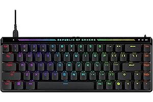 ASUS ROG Falchion Ace HFX - Clavier Gaming analogique 65% (Équipement Officiel de Team Vitality, Switches magnétique ROG HFX, 8000 Hz Polling Rate, Bascule Rapid Trigger, Dual USB-C, AZERTY)