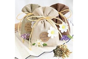 SUQ 3 Confezioni Sacchetti Profumati per Cassetti e Armadi, Bustine di Lino Riempite Naturale Lavanda, Gardenia, Lilla, Bustine Aroma Tarme Repellente, Fatto a Mano Bustina Profumata