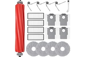 ‎DIANSUNG DianSung Zubehör Set für Roborock QV 35A / QV 35S / QR 798 / QR 598 Staubsauger Ersatzteil, 1 Hauptbürste,4 Wischtücher,4 Staubbeutel,4 Seitenbürsten,4 Filter