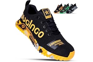 Aohuyergai Zapatos de Seguridad para Hombre Zapatillas De Seguridad Ligeros Mujer con Punteras De Acero, Zapatos De Trabajo Comodos, Zapatos Industriales De Construcción Transpirables