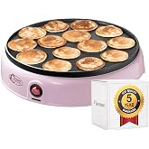 Bestron Poffertjes Maker in Retro Design, Mini Pancake Maker, with Non-Stick Coating, Sweet Dreams, 800 W, Colour: Pink