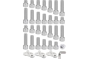 Homeet 1/4 Zoll Kamera Stativschraube mit Schlüssel, Innensechskant-Steckerschraube (Verriegelung/Adapter) für Rig Käfig Grundplatte(Mehrfach Längen: 5/16", 3/8", 1/2", 5/8", 3/4", 7/8", 1")​