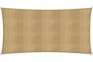 Lumaland Sonnensegel Rechteckig 2 x 4 Meter | Wetterbeständiger Sonnenschutz inkl. Befestigungsseile | Terrasse, Garten & Balkon Schattenspender aus HDPE Segelstoff mit UV Schutz [Sand]