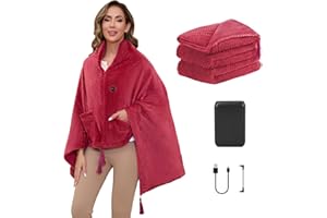 ‎KINTIWE Kintiwe Electric Blanket with 20,000 mAh Battery, Wireless, Electric Heat Blanket with 4 Heating Zones and 3 Temperature Levels for Men and Women, Home Office