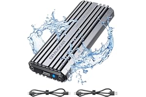 GRAUGEAR | Aluminiowa obudowa do M.2 NVMe SSD | USB 3.2 (Gen2, 10 Gbit/s) | dwa kable USB-C i USB-A do C | M.2-PCIe długość 2280,2260,2242,2230 | ochrona przed wodą rozbryzgową IP66 | G-M201-AC-10G