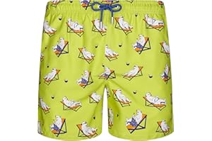 Blue coast yachting Costume da Bagno per Bambino e Padre Misto Stampato e Asciugatura Rapida