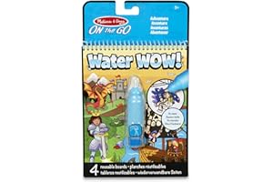 Melissa & Doug Water Wow Aventure, Bloc d'activités de coloriage à révélation à l'eau réutilisable, Livres d'activités, Loisirs créatifs pour filles et garçons de 3 4 5 6 7 ans