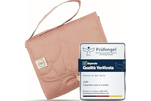 Jubi® Podkładka do przewijania niebieska z bawełny ekologicznej i poliestru ÖkoTex – podkładka do przewijania w podróży z miejscem na 4 pieluchy i chusteczki nawilżane (Dirty pink)