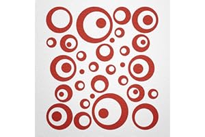 ‎WANDFEE WANDfee Wandtattoo Kreise Punkte 50 FARBWUNSCH I rot I Wandaufkleber Aufkleber Kinderzimmer Fliesenaufkleber Badezimmer Küche