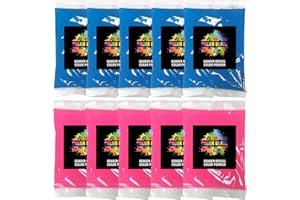 Color Blaze Gender Reveal Packet Combo - 5 Pink & 5 Blue Powder Packets (10 total) - Perfect for cars, burnouts, exhaust, color toss, photoshoots, balloons, and more! (5Pink/5Blue)