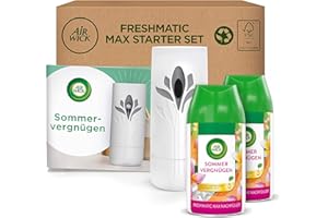 ‎AIR WICK Air Wick Freshmatic Max – Starter Set mit 2 Nachfüllern – Automatisches Raumspray – Raumduft Sommervergnügen – 2 x 250 ml Nachfüller + Gerät