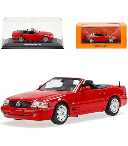 Mercedes SL 2001 Rouge - Maxichamps 1/43, Minichamps Street, Neuve En Boîte