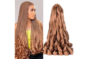 WoWCFyyds 8 opakowań francuskich warkoczy kręconych włosów, 50 cm, luźne fale, spiralne, kręcone, 75 g/opakowanie, miękkie francuskie loki, syntetyczne włosy do warkoczy (30#)