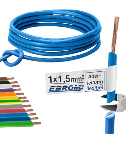 Erdungskabel 10mm2 H07V-K PVC | flexible Aderleitung für PV-Anlagen, 2,18