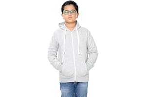 NY Deluxe Edition Unisex Boys Girls Plain Zip Hooded Sweatshirt Top Back to School UK Size 7-13 Years