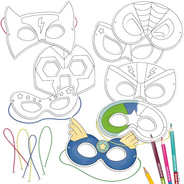 Prasacco 20 Stuks Witte Papieren Maskers Om Te Beschilderen – 8,5 X 6,5 Cm, Met Elastiek, DIY Knutselmaskers Voor Halloween, Maskerade En Rollenspellen