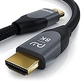 CSL - 8k HDMI Kabel 2.1 2 Meter - 8K @ 60Hz 4K @ 120Hz mit DSC - HDMI 2.1 2.0a 2.0b - 3D - Highspeed Ethernet - HDTV - UHD II