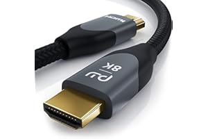 CSL-COMPUTER CSL - 8k HDMI Kabel 2.1 2 Meter - 8K @ 60Hz 4K @ 120Hz mit DSC - HDMI 2.1 2.0a 2.0b - 3D - Highspeed Ethernet - HDTV - UHD II - Dynamic HDR-10+ - eARC - Variable Refresh Rate VRR - Dolby Vision