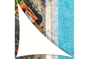 AXT SHADE Toldo Vela de Sombra Impermeable Triangular 4x4x5,65m Protección Rayos UV para Exterior Terraza Patio Jardín-Crema