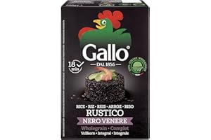 GALLO DAL 1856 Riso Gallo Rustico Nero, Vegan Black Whole Grain Rice, 500 g (Pack of 12)