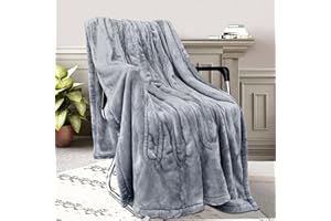 AdrreyuFny Heizdecke mit Abschaltautomatik 150 x 180cm, Wärmedecke Elektrisch Überhitzungsschutz Maschinenwaschbar 6 Temperaturstufen mit Digitaler Fernbedienung Dunkelgrau