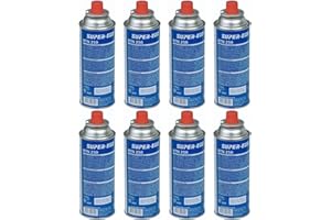 KROWN - Pack de Cartuchos K-250 de Gas Butano 227g para Hornillos Quemadores, Cartucho de Gas para Camping K-250, Bombonas (8 Unidades)