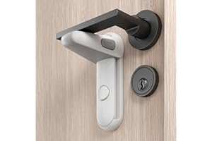 Moonybaby 2 Pièces Verrou de levier de porte à l'épreuve des enfants, Serrure à levier pour porte sécurisée contre les bébés, Installation facile, Aucun outil, Adhésif haute résistance, Aucun résidu