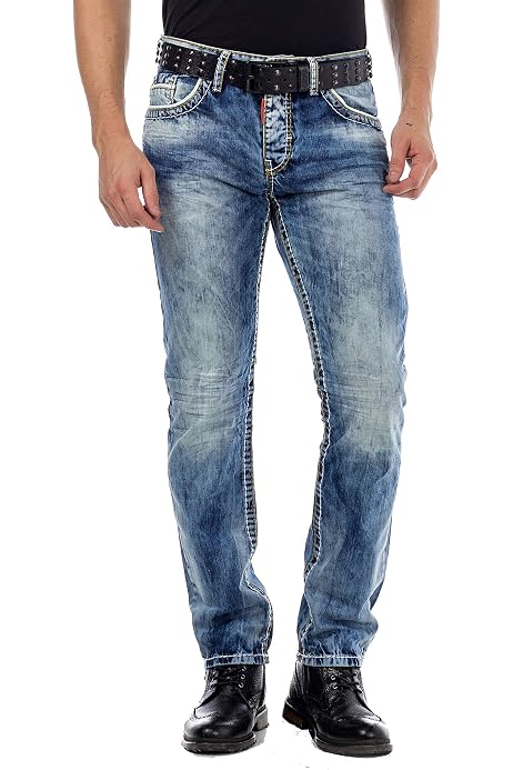 Cipo & Baxx Herren Jeans Destroyed-Look Denim Jeans Design