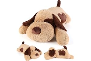 Lsoar Brown Dog Weighted Plush for Anxiety, Weighted Anxiety Animal, Cute Plush Toys Gifts for Kids & Adults (22" 4.5 lbs)