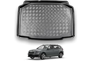 NOMAD Skoda Kamiq (2019+) Boot Liner [Non-Adjustable Boot Floor] Tailored Fit Car Floor Mat Protector Non Slip Waterproof Raised Edges Compatible Custom Fit Accessory Black Dog & Pet Friendly