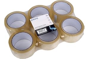 Pavo - 6 Rolek taśmy klejącej/taśma klejąca, 66 metrów x 50 mm, przezroczysta