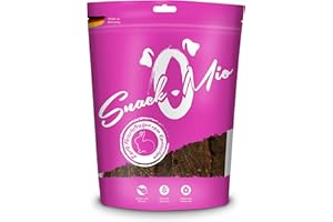 SnackOMio - Snack premium para perros - tiernas tiras de carne de conejo, sin cereales, 1 pack (1 x 125g)