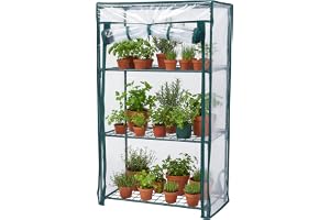 Relaxdays Växthus för balkong, 2-pack, PVC-film, stål, H x B x D: 80 x 46 x 24 cm, tomathus 3 våningar, grön