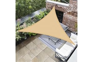 AXT SHADE żagiel przeciwsłoneczny 3x3x3m Trójkątwodoodporny żaglowa blokada promieniowania UV, ochrona przeciwsłoneczna do ogrodu, balkonu i tarasu-Piasek
