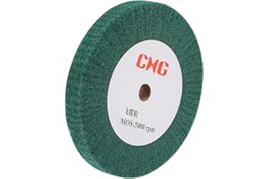 sourcing map 200mm x 25mm 240 Grain Non-tissé Polissage Brunissage Roue Nylon Fil Dessin Abrasif Volet Roue pour Inox Acier Cuivre Vert