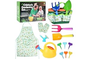 FORMIZON Set di Attrezzi da Giardinaggio per Bambini, Set di Attrezzi da Giardino da 16 Pezzi con Annaffiatoio, Pala, Borsa, Giocattoli da Giardino per Bambini, Set Regalo di Attrezzi da Giardiniere