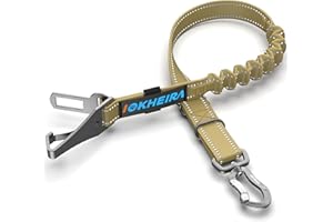 IOKHEIRA Cintura di sicurezza per cani, cintura di sicurezza per cani in nylon con moschettone in alluminio aeronautico, imbracatura regolabile per cani, cintura di sicurezza per animali domestici con