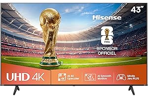 Hisense 43 inch 43A6Q 4K UHD Dolby Vision HDR VIDAA Smart TV with Youtube, Netflix, Disney+, Channel + (2025 Model)