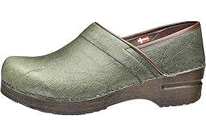 Sanita | Zoccoli Vintage Professionali Chiusi | Zoccoli Artigianali Originali in Pelle Flessibile | Donna | Plantare Anatomico in Schiuma Morbida|