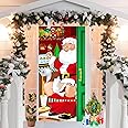 Xmas Door Cover Decoration,Funny Xmas Santa Restroom Door,Xmas Party Decorations,Xmas bathroom background banner,Santa Door Backdrop Photo Booth Props for Home Door