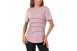 Terecey Maglietta Sportiva Donna Fitness Maglia Palestra Asciugatura Rapida T-Shirt Manica Corta per Jogging Running Yoga Corsa S-XXL