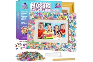 PURPLE LADYBUG Decorate Your Own Mosaic Photo Frame Craft Kits for Kids Age 6+ - 7 Year Old Girl Gifts, Birthday Gifts for 10 Year Olds Girls, DIY Arts and Crafts Activity for Kids Ages 6-10